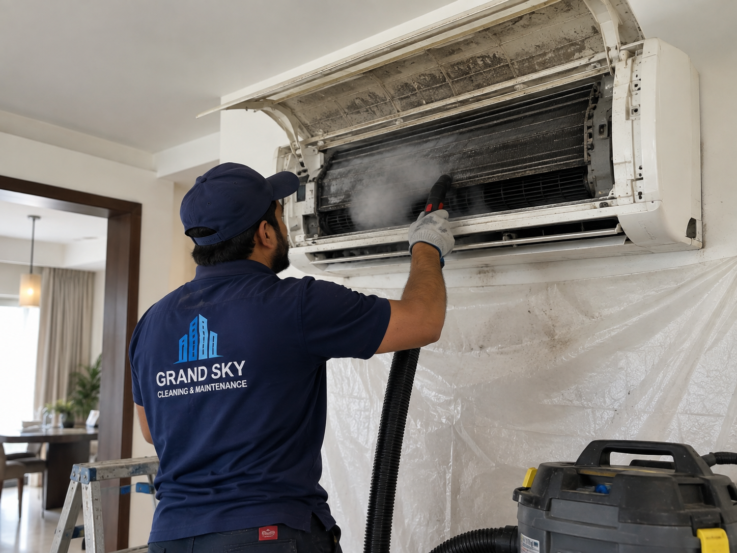 AC maintenance services in Abu Dhabi by Grand Sky